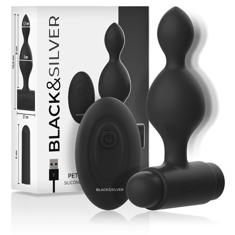 Plug Anal Vibrant Tucker Télécommandé 10 Modes Silicone - Black&Silver