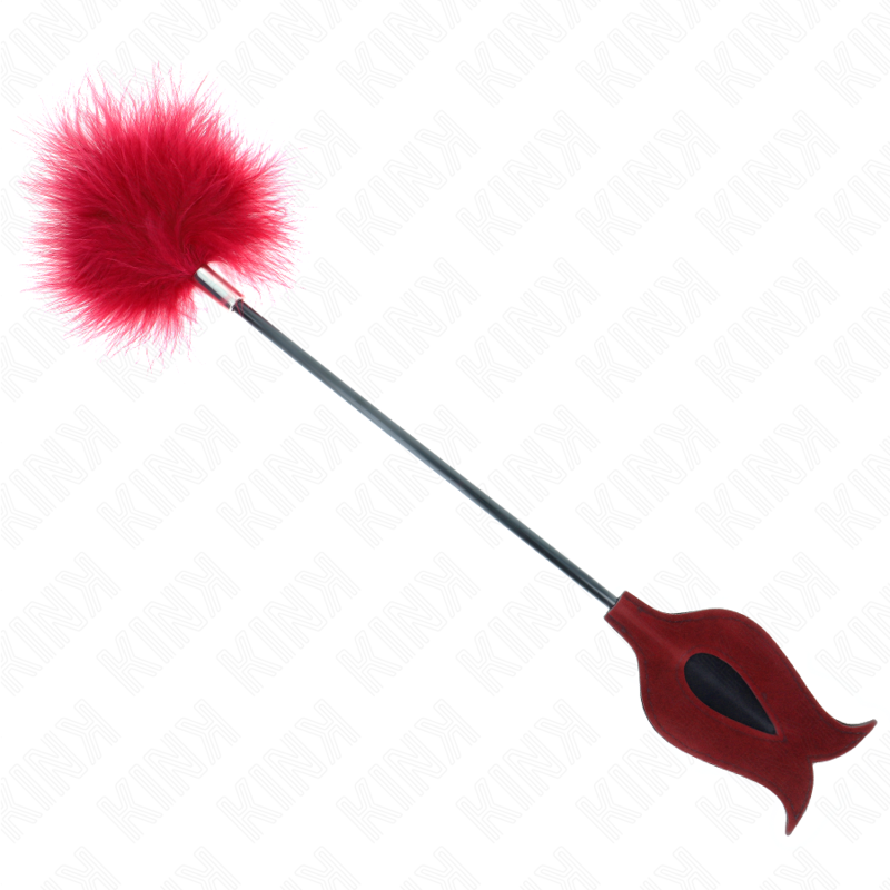 Plumeau de Chatouilles Palette Rose Cuir BDSM 8 cm - Kink