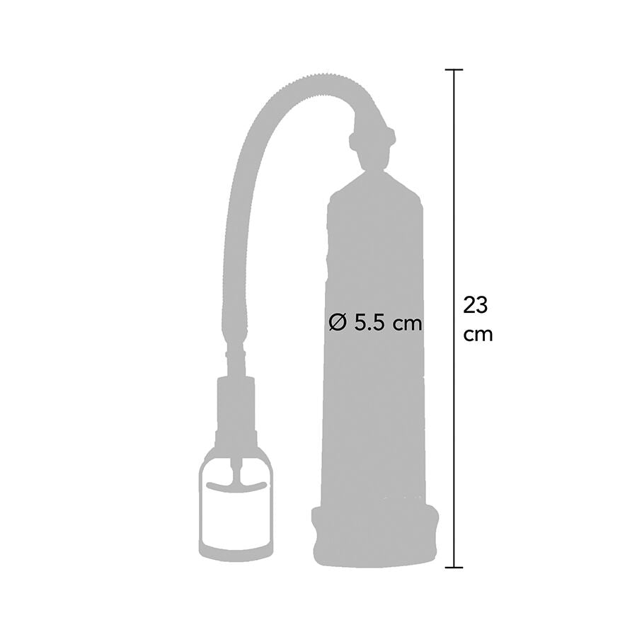 Pompe à Pénis Power Manchon Transparent Règle Graduée 23 cm - Toyjoy