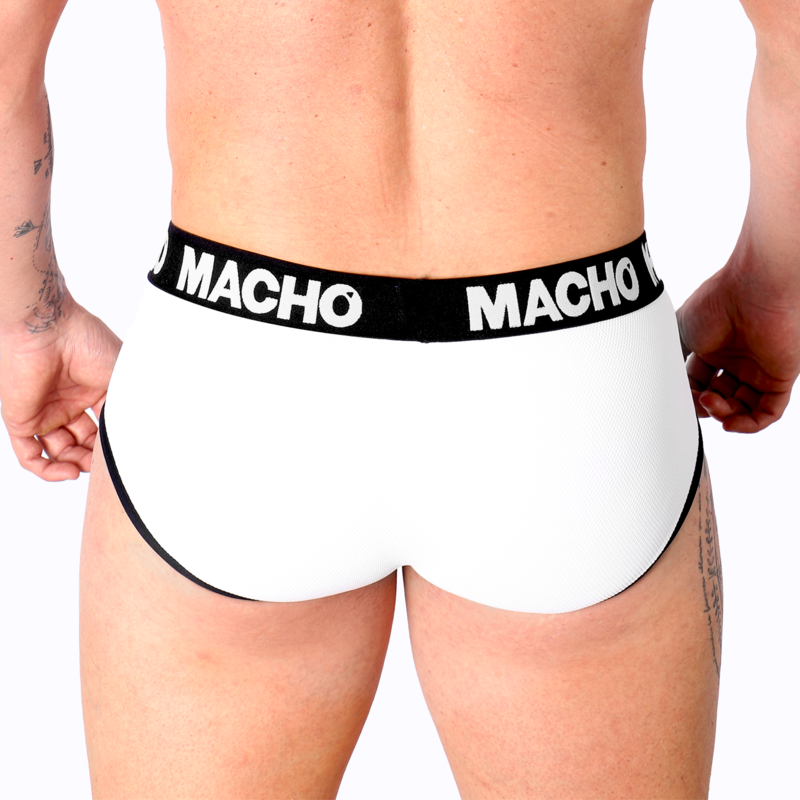 Slip Homme Macho MS30BL Coupe Classique Effet Rehausseur Blanc