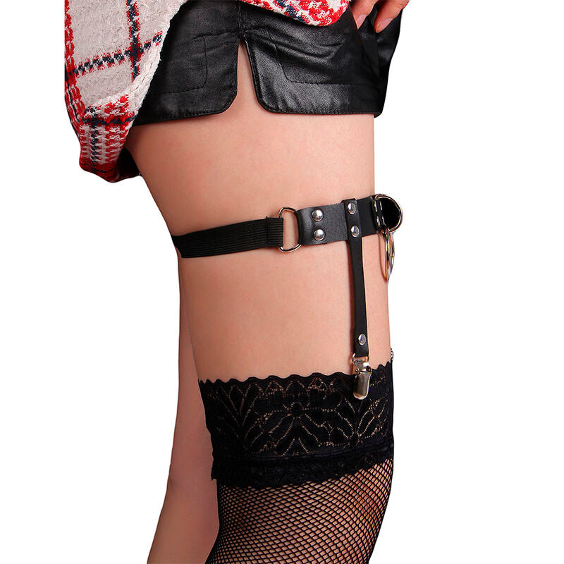 SUBBLIME - 953744 JARRETELLE PUNK EN CUIR AJUSTABLE NOIR TAILLE UNIQUE