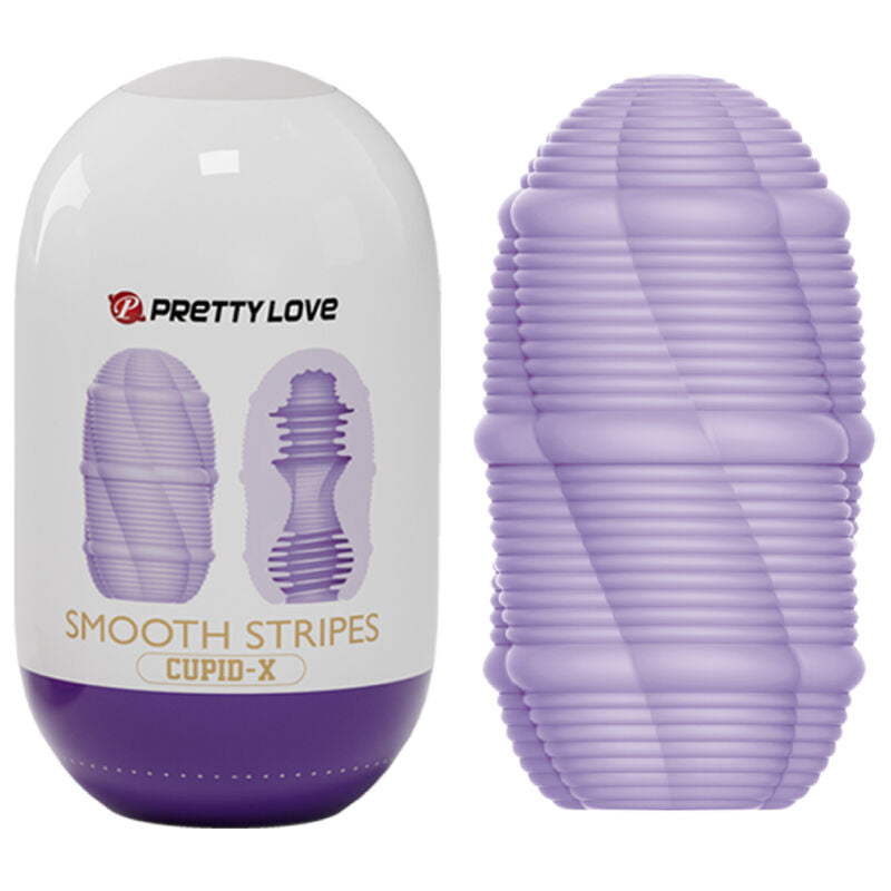Œuf Masturbateur Cupid Rayures Lisses Extensible Étanche - Pretty Love