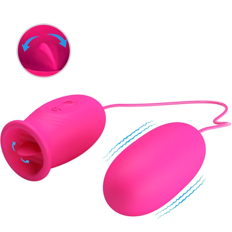 Œuf Vibrant Daisy Langue Stimulante Clitoris 12 Vibrations Rechargeable - Pretty Love