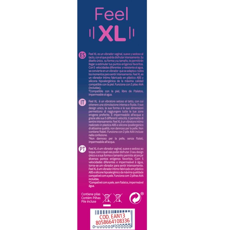 Œuf Vibrant Feel XL Silicone 5 Vibrations Étanche - Control