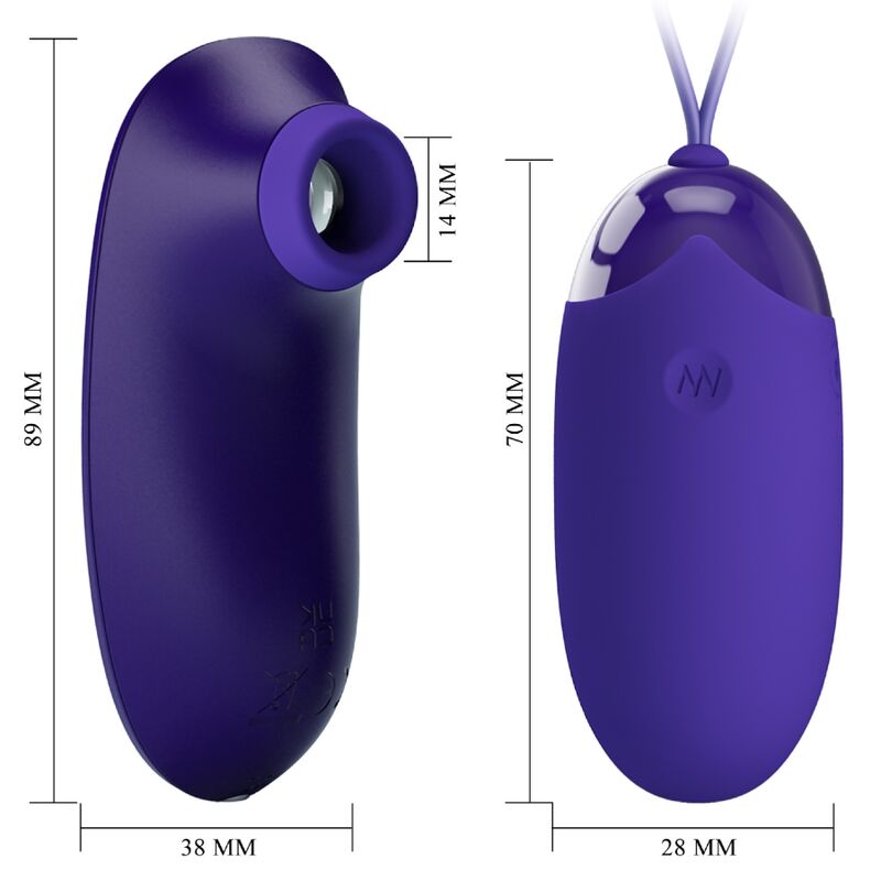 Œuf Vibrant Rechargeable et Stimulateur Tapotements 12 Modes - Pretty Love