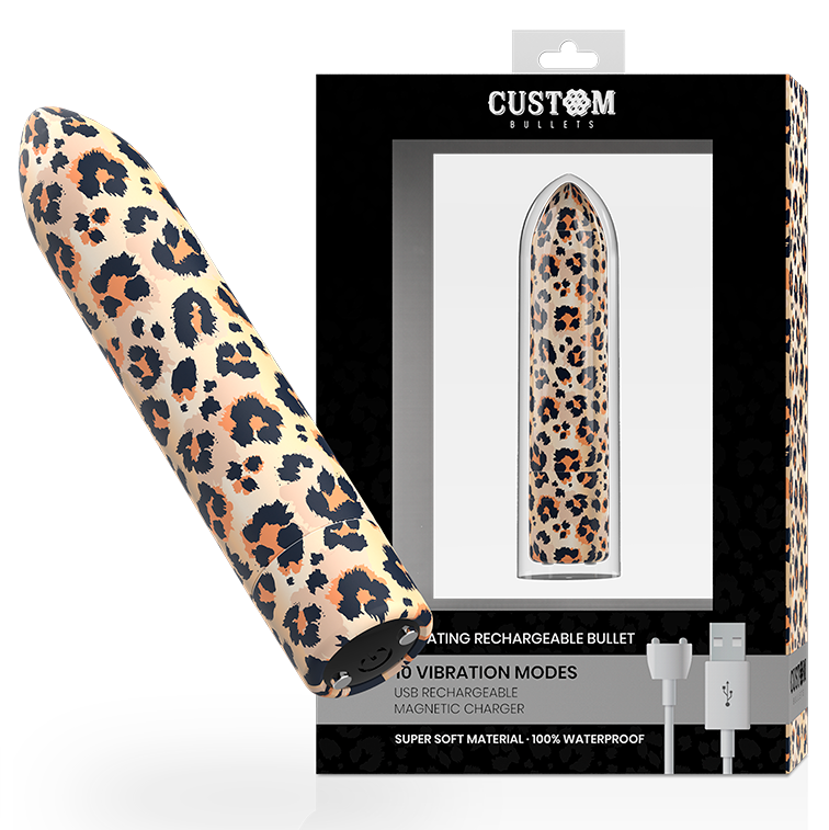 Œuf Vibrant Rechargeable Leopard 10 Modes Compact Étanche - Custom Bullets