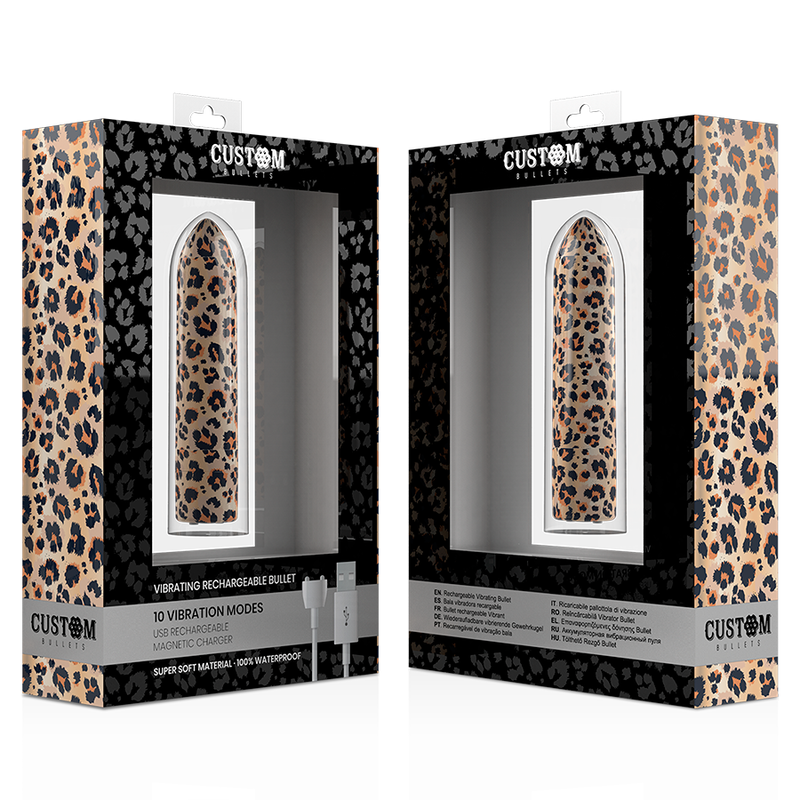 Œuf Vibrant Rechargeable Leopard 10 Modes Compact Étanche - Custom Bullets