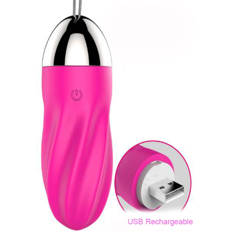 Œuf Vibrant Télécommandé Sweety Spiral Silicone Rose - Armony
