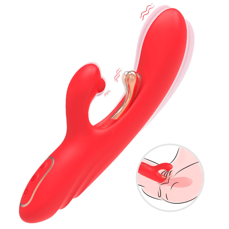 Vibromasseur Point G Langue Oscillante 9 Modes Rechargeable Rouge - Armony
