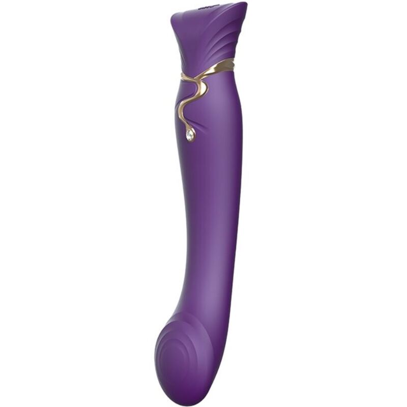 Vibromasseur Point G Queen PulseWave Chauffant Swarovski - Silicone - Zalo