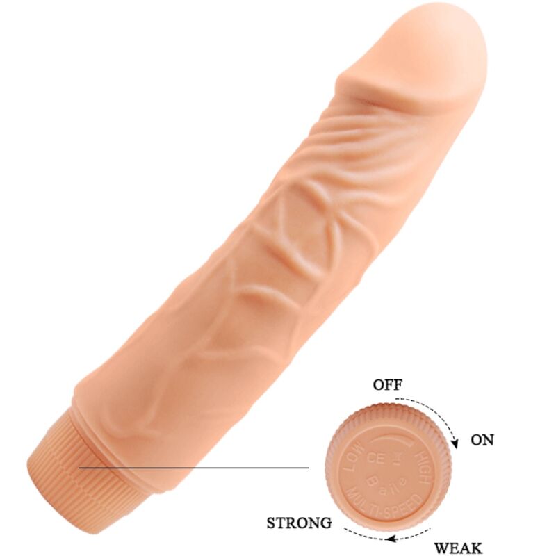 Vibromasseur Réaliste Barbara 20 cm Multi-Vitesses Commande Rotative - Baile