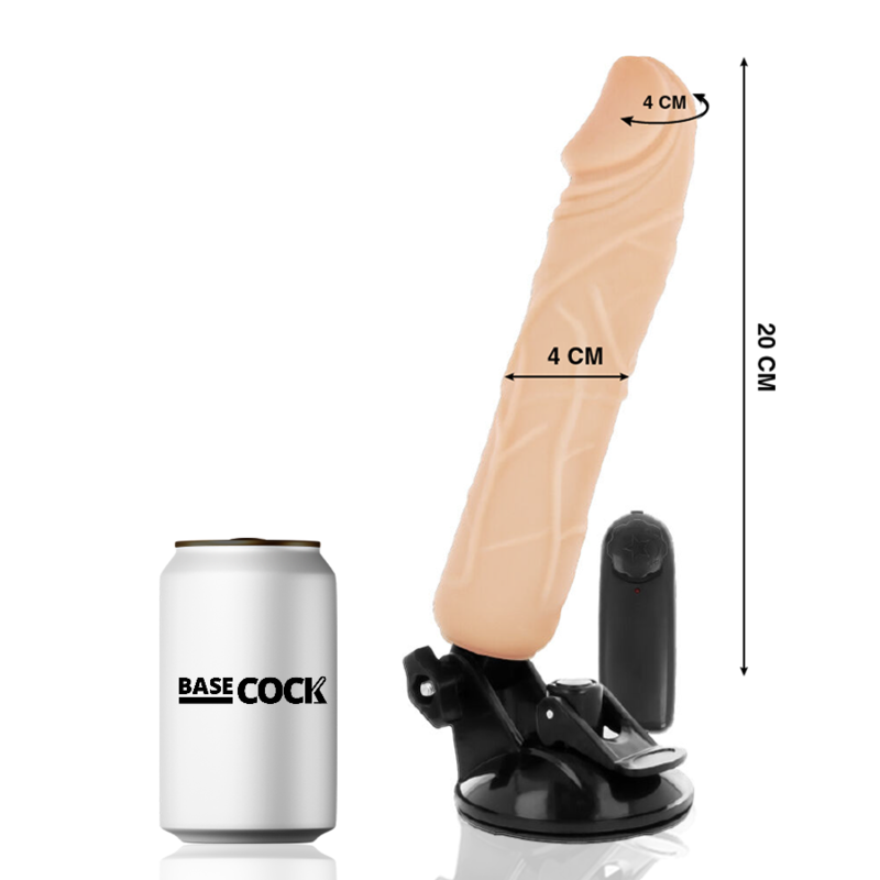 Vibromasseur Réaliste Télécommandé Gaine Amovible 20 cm Ventouse - Basecock