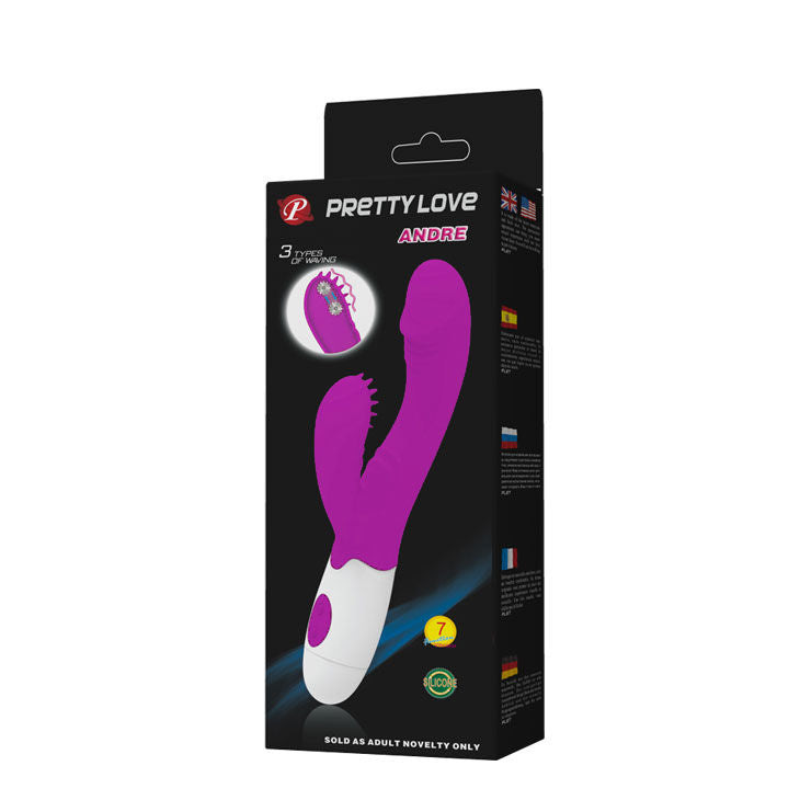 Vibromasseur Rabbit Andr Double Stimulation 7 Modes Silicone - Pretty Love