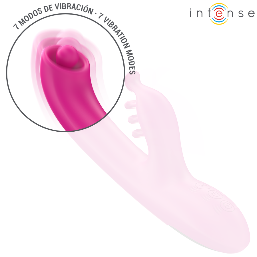 Vibromasseur Rabbit Christina Rotatif 3 Moteurs 22,5 cm Rose - Intense