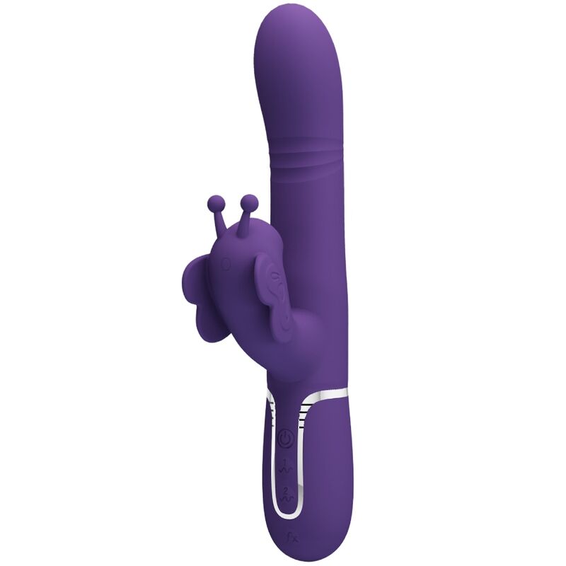 Vibromasseur Rabbit Papillon 4 en 1 Perles Rotatives - Silicone - Pretty Love