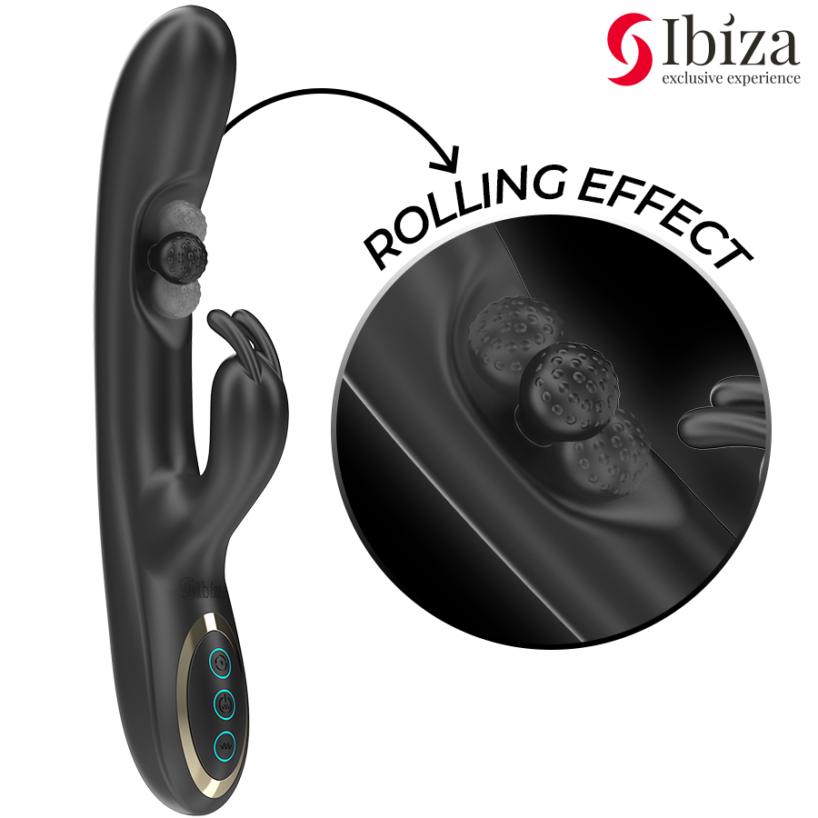 Vibromasseur Rabbit Perle Roulante 3 Moteurs 7 Vibrations Rechargeable - Ibiza