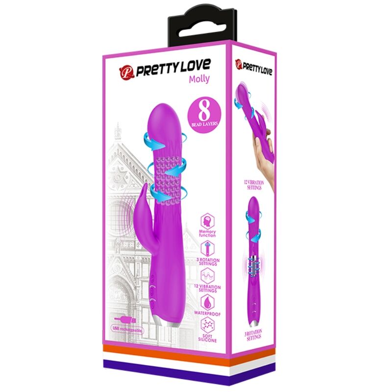 Vibromasseur Rabbit Rotatif Molly 12 Vibrations 3 Rotations - Pretty Love