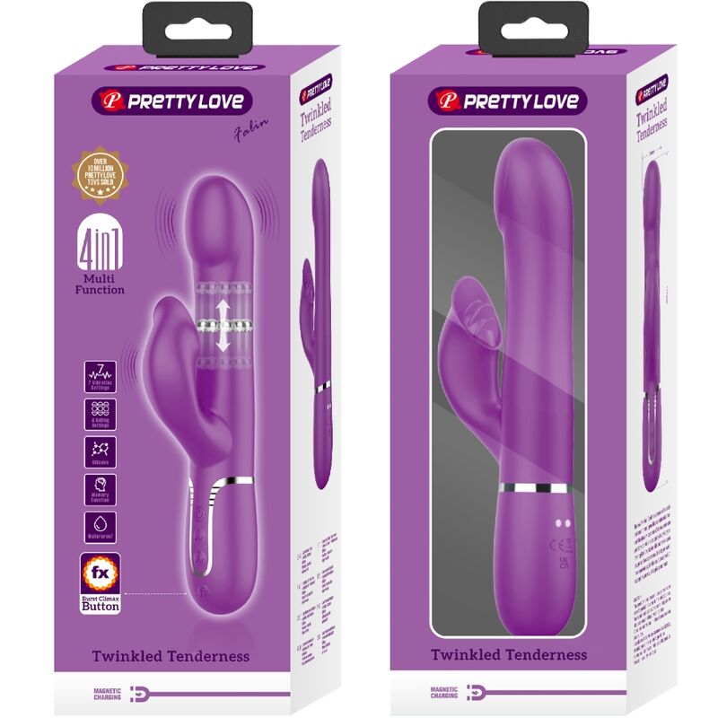Vibromasseur Rabbit Rotatif Perles Mobiles 7 Vibrations Rechargeable - Pretty Love