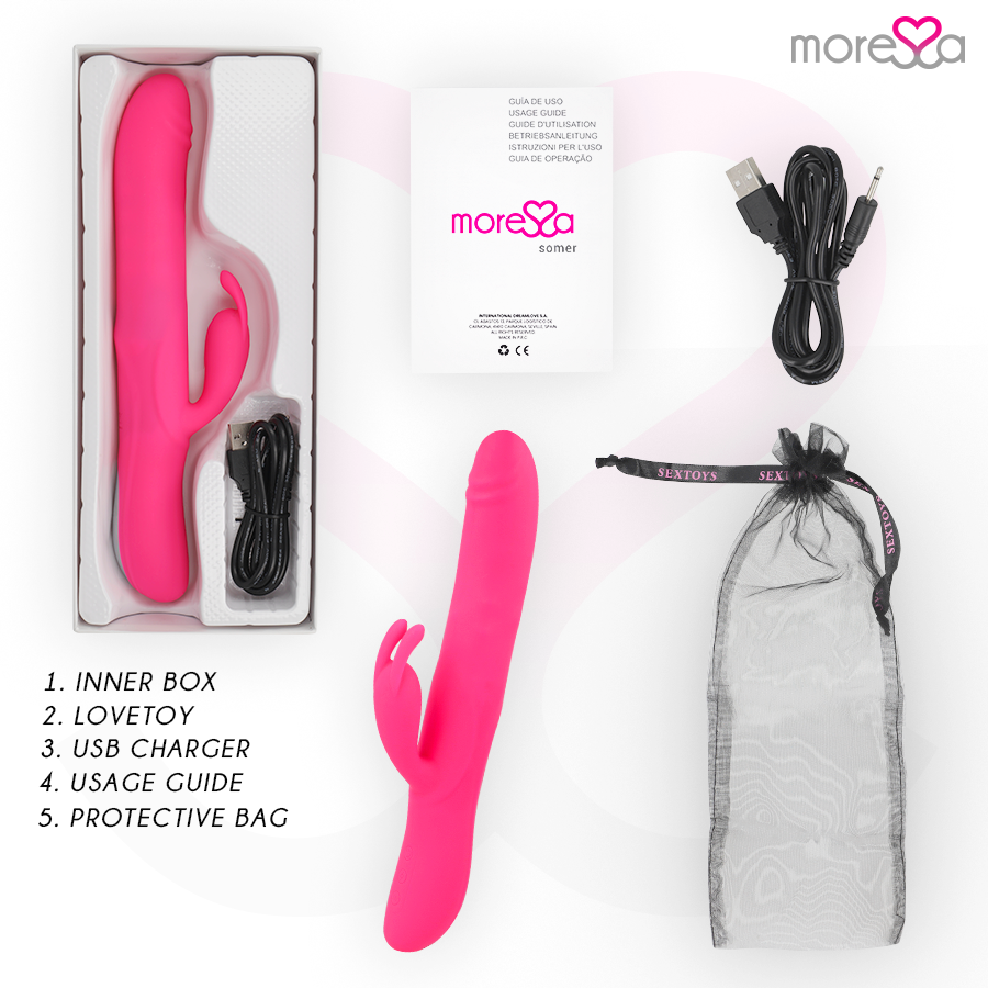 Vibromasseur Rabbit Rotatif Somer 7 Vibrations 4 Rotations Rechargeable - Moressa