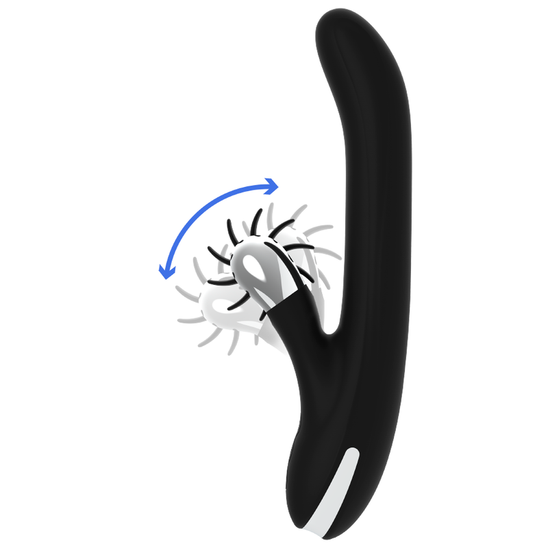 Vibromasseur Rabbit Rotatif Storm Billes Rotatives 14 Modes - Black&Silver