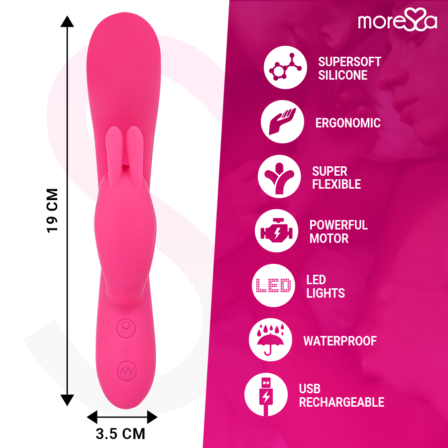 Vibromasseur Rabbit Telmo Rechargeable Silicone 7 Modes - Moressa