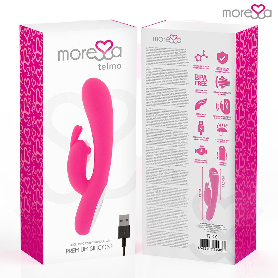 Vibromasseur Rabbit Telmo Rechargeable Silicone 7 Modes - Moressa