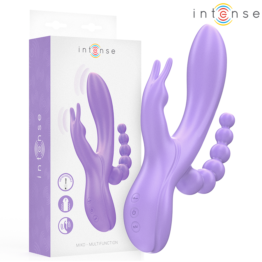 Vibromasseur Rabbit Triple Miko Stimulation Vaginale Clitoridienne Anale 7 Vibrations - Intense