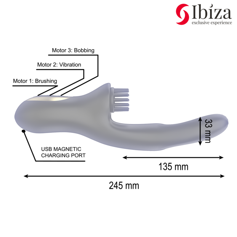 Vibromasseur Rabbit Triple Moteur 10 Modes Étanche Rechargeable - Ibiza Technology