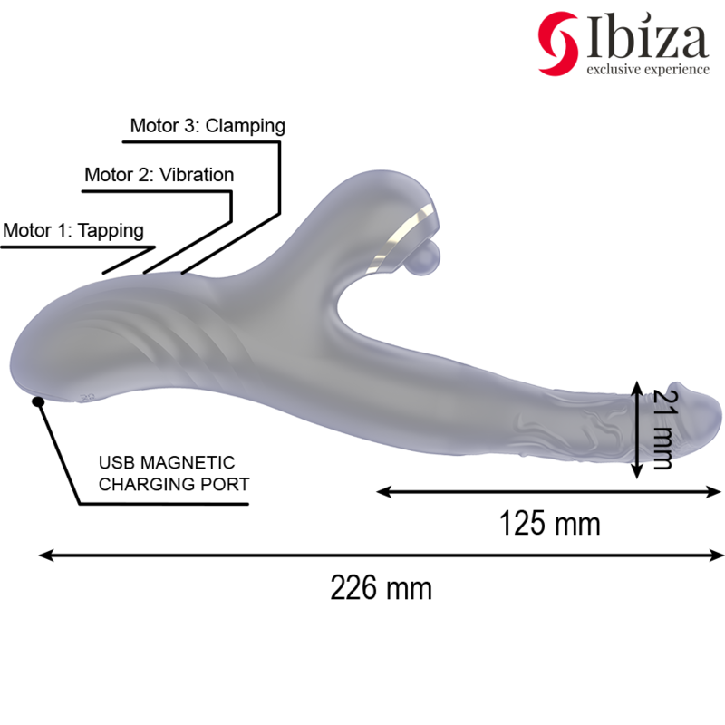 Vibromasseur Rabbit Two Dragons Double Stimulation Silicone - Ibiza