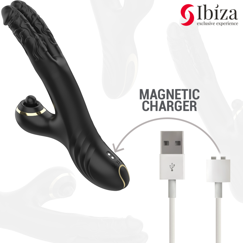 Vibromasseur Rabbit Two Dragons Double Stimulation Silicone - Ibiza
