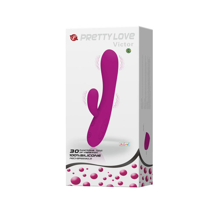 Vibromasseur Rabbit Victor Double Moteur 30 Vibrations Rechargeable - Pretty Love