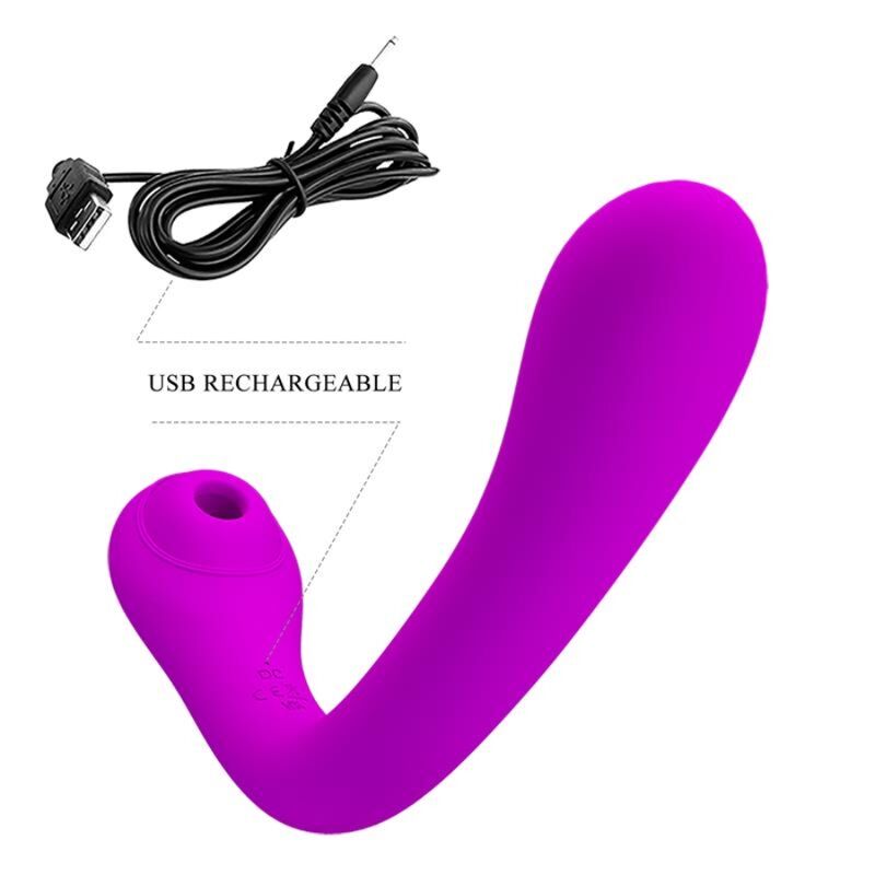 Vibromasseur Suceur Clitoridien Alex 12 Vibrations 4 Succions Rechargeable - Pretty Love