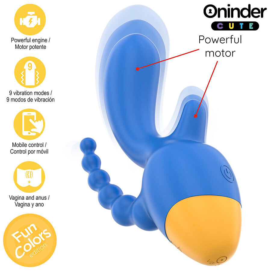 Vibromasseur Triple Stimulation Love 3 Some Connecté 9 Modes - Oninder