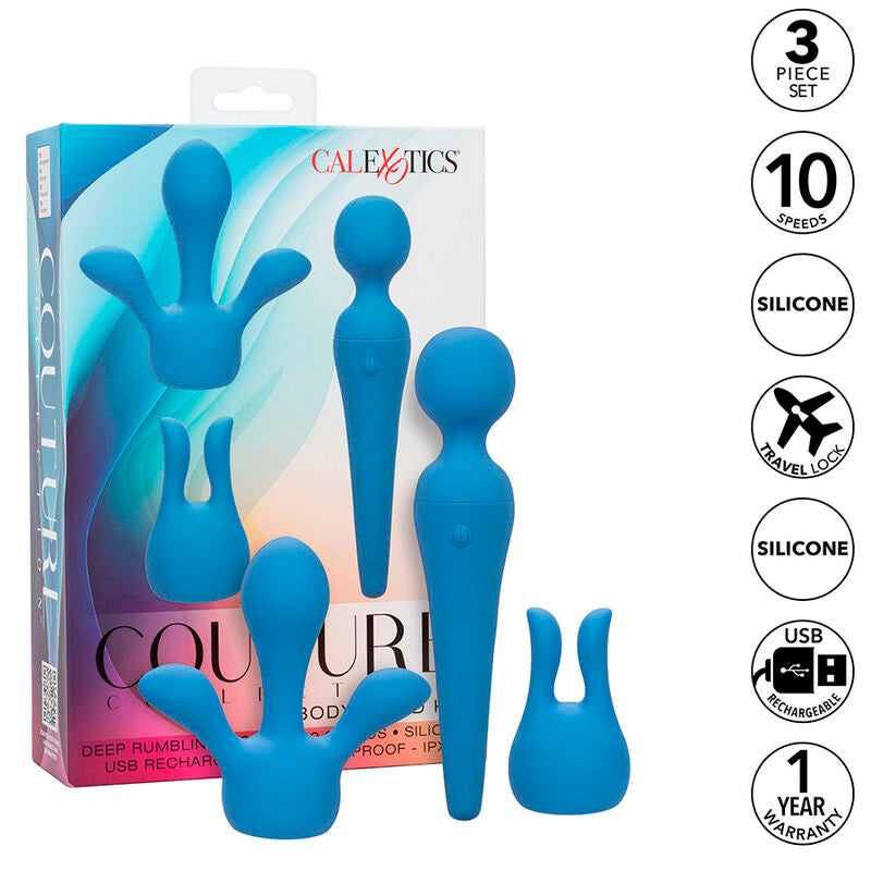 Vibromasseur Wand Couture Kit 10 Vibrations 2 Accessoires IPX7 - CalExotics