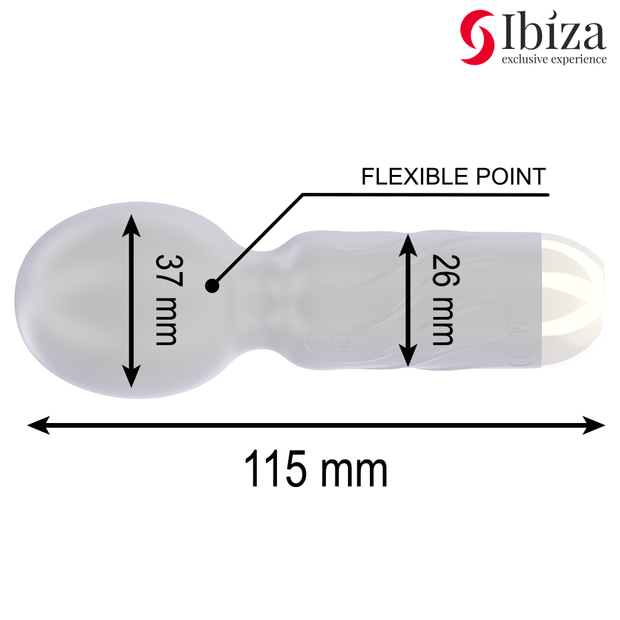 Vibromasseur Wand de Poche Compact 10 Modes Rechargeable IPX5 - Ibiza Technology