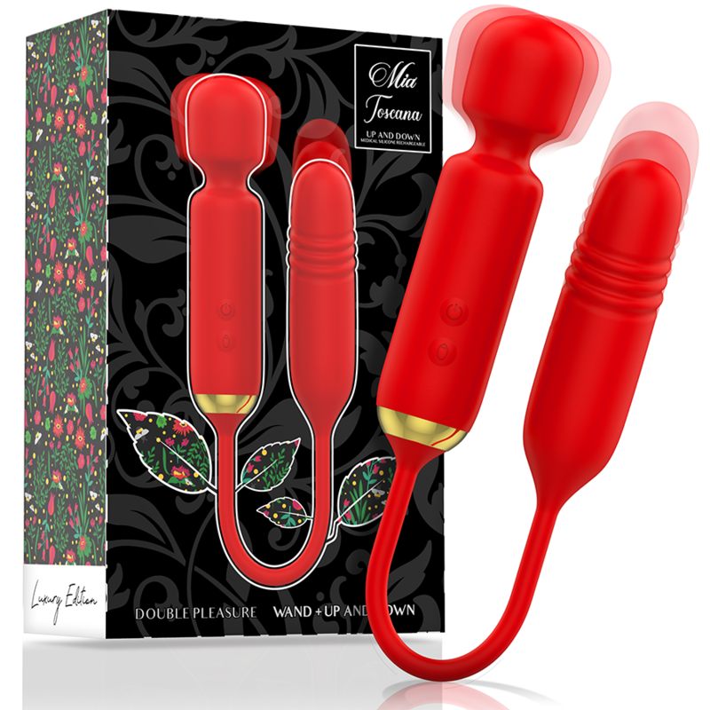 Vibromasseur Wand Double Plaisir Toscana Haut et Bas Rechargeable - Mia