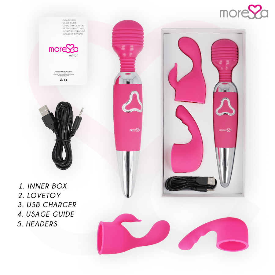 Vibromasseur Wand Odilon Silicone Souple Tête Rotative 7 Modes - Moressa