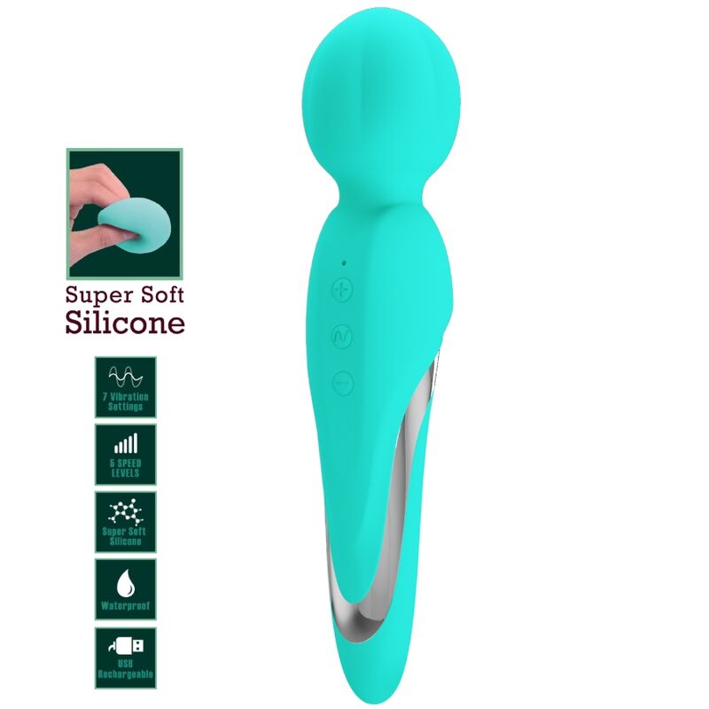 Vibromasseur Wand Walter Silicone 7 Fonctions Rechargeable - Pretty Love